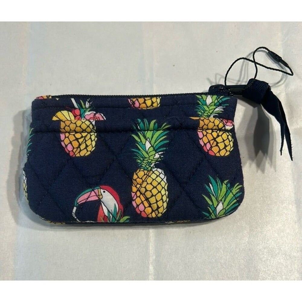 Vera Bradley Tucan Party Coin Purse Women's Navy Blue Pineapples